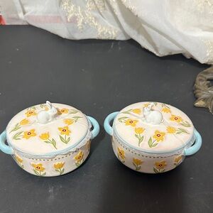 Potter’s studio set of 2 spring mini dishes decor